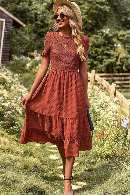The Survivor Swiss Dot Midi Dress