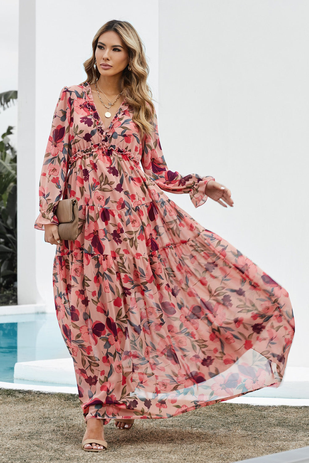 The Perfect Pink Floral Maxi Dress