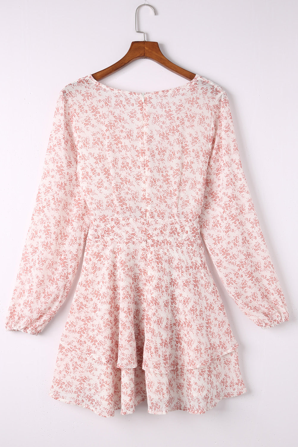 The Burnt Coral Floral Balloon Sleeve Dress