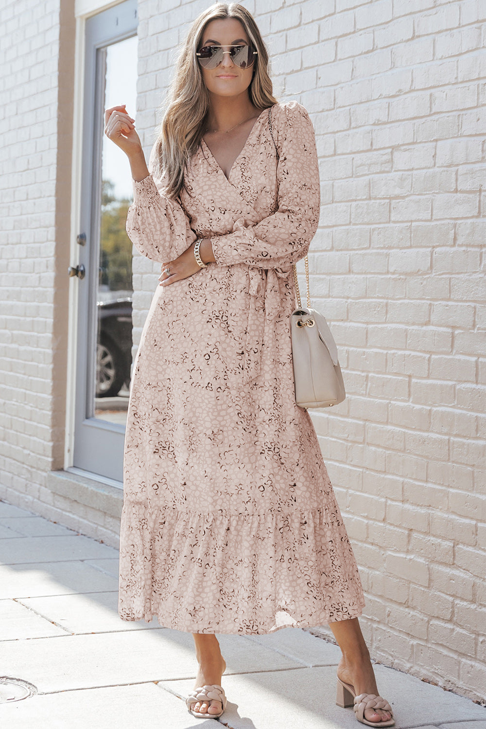The Tie Front Ruffle Hem Maxi Dress